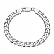 Bransolety męskie - Bransoletka Srebrna Męska Pancerka Srebro 925 Diamentowana 7Mm Pełna - miniaturka - grafika 1