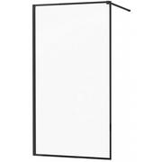 Ścianki i drzwi prysznicowe - Mexen Kioto ścianka prysznicowa 50 x 200 cm, transparent/czarny wzór 8 mm, czarny - 800-050-101-70-70 - miniaturka - grafika 1