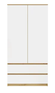 Dwudrzwiowa szafa biały + dąb artisan - Ollos - Szafy - miniaturka - grafika 1