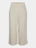 Spodnie damskie - Pieces Kuloty Vinsty 17124361 Beżowy Wide Leg - miniaturka - grafika 1