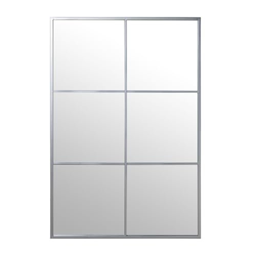 Alexandra House Living Srebrne metalowe lustro ścienne Okno 6 x 113 x 77 cm