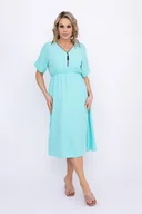 Sukienki - Miętowa Sukienka z rozsuwanym dekoltem TRIZI - Tono - miniaturka - grafika 1