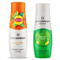 Syropy i koncentraty owocowe - 2x Syrop Sodastream Lipton Ice Tea Peach Brzoskwinia + Lemon Lime Saturator - miniaturka - grafika 1