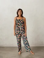 Piżamy damskie - Piżama z wiskozy w dzikie zwierzęta długa - miniaturka - grafika 1