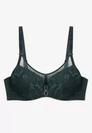 Biustonosze - Ciemnozielony Koronkowy Biustonosz z Usztywnianymi Miseczkami i Odpinanymi Ramiączkami Christial - miniaturka - grafika 1
