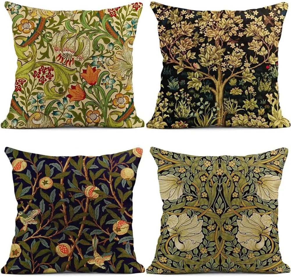 PODUSZKI 4 POSZEWEK NA 45 X 45 CM – PTAKI, KOLOROWE MOTYLE, KWIATOWE