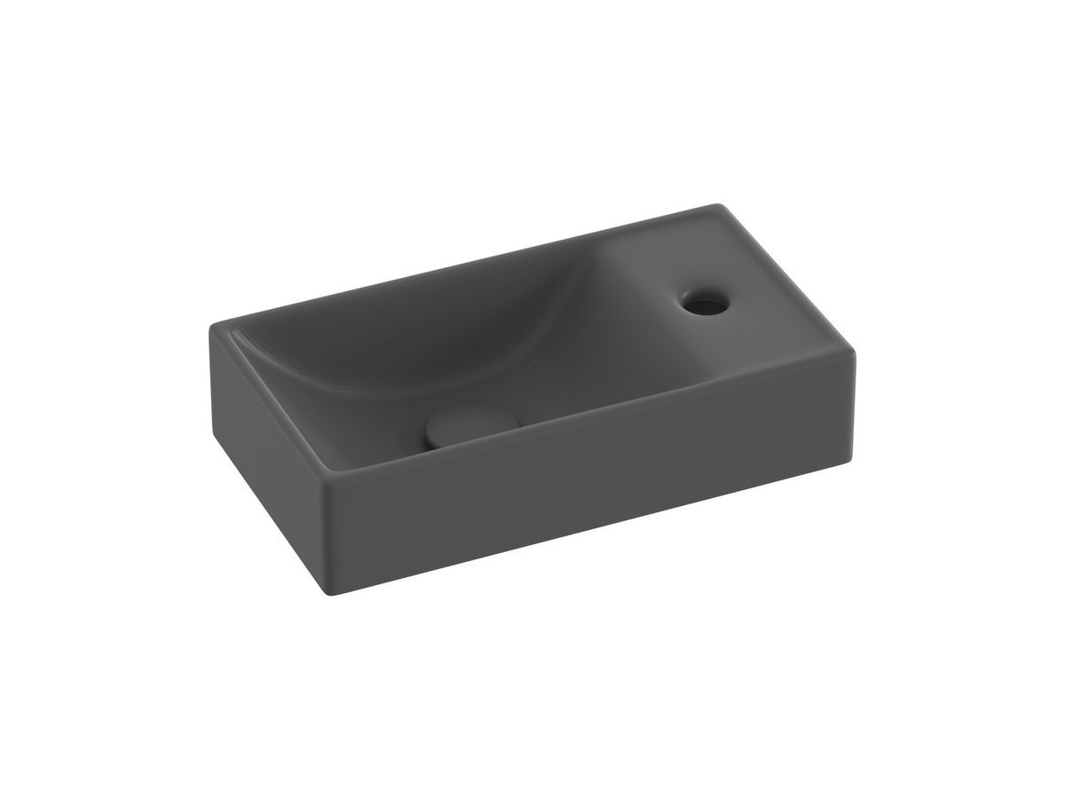 Ravak Prostokątna umywalka ceramiczna Veda 400 Slim Wall P antracyt 1szt