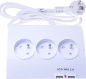 Listwy zasilające - Listwa zasilająca PremiumCord PREMIUMCORD Prodlužovací přívod 230V 1,5m 5zásuvek+vypínač+2x USB 2A ppd01 - miniaturka - grafika 1