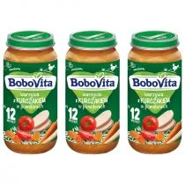 BoboVita Obiadek Warzywa z kurczakiem w pomidorach po 12 miesiącu Zestaw 3 x 250 g - Dania dla dzieci - miniaturka - grafika 1