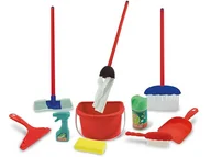 Zabawki AGD - Twierdzenie - zestaw do czyszczenia domu, zestaw zabawek dla dzieci, 12 sztuk z miotłą, łopatką, mopem, wiadrem, myjką i łupkiem proszkowym - miniaturka - grafika 1