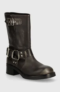 Steve Madden botki skórzane Blessing damskie kolor brązowy na słupku lekko ocieplone SM11003172 - Botki damskie - miniaturka - grafika 1