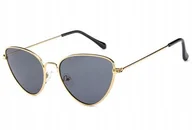 Okulary korekcyjne, oprawki, szkła - Okulary kocie oczy przeciwsłoneczne damskie - miniaturka - grafika 1