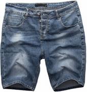 Spodenki męskie - Szorty męskie jeansowe niebieskie Recea - miniaturka - grafika 1