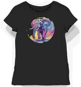 Koszulki i topy damskie - Koszulka damska czarna z motywem masywnego szarego słonia XS - miniaturka - grafika 1