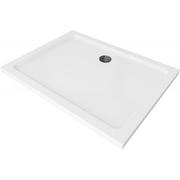 Brodziki prysznicowe - Mexen Flat brodzik prostokątny slim 80 x 70 cm, biały, syfon czarny - miniaturka - grafika 1