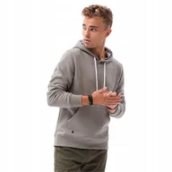 Bluzy męskie - Szara bluza męska z kapturem basic wygodna Ombre OM-SSBN-0120 V18 roz. XL - miniaturka - grafika 1