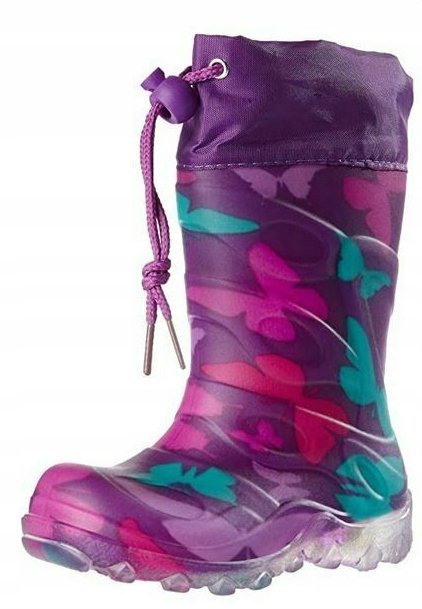 BECK DZIECIĘCE KALOSZE FIOLETOWE W MOTYLKI 30 JRD