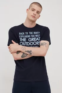 Koszulki męskie - Tom Tailor t-shirt bawełniany kolor granatowy z nadrukiem - grafika 1