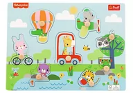 Puzzle - Puzzle drewniane, Zwierzaki w pojazdach, 8 el. - miniaturka - grafika 1