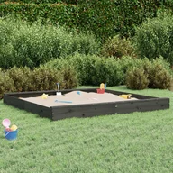 Place zabaw - vidaXL vidaXL Piaskownica z siedziskami, szara, kwadratowa, drewno sosnowe - miniaturka - grafika 1