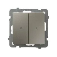 Wyłączniki światła i elektryczne - Ospel Łącznik żaluzjowy z blokadą mechaniczną AS Satyna - miniaturka - grafika 1