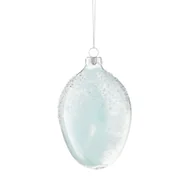 Wielkanoc - Bombka jajko szklane z piórkami przeźroczysta 12 cm - miniaturka - grafika 1