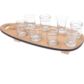 Inne naczynia kuchenne - Zestaw do przekąsek 8 szklanek na bambusowej tacy 210000730 - miniaturka - grafika 1