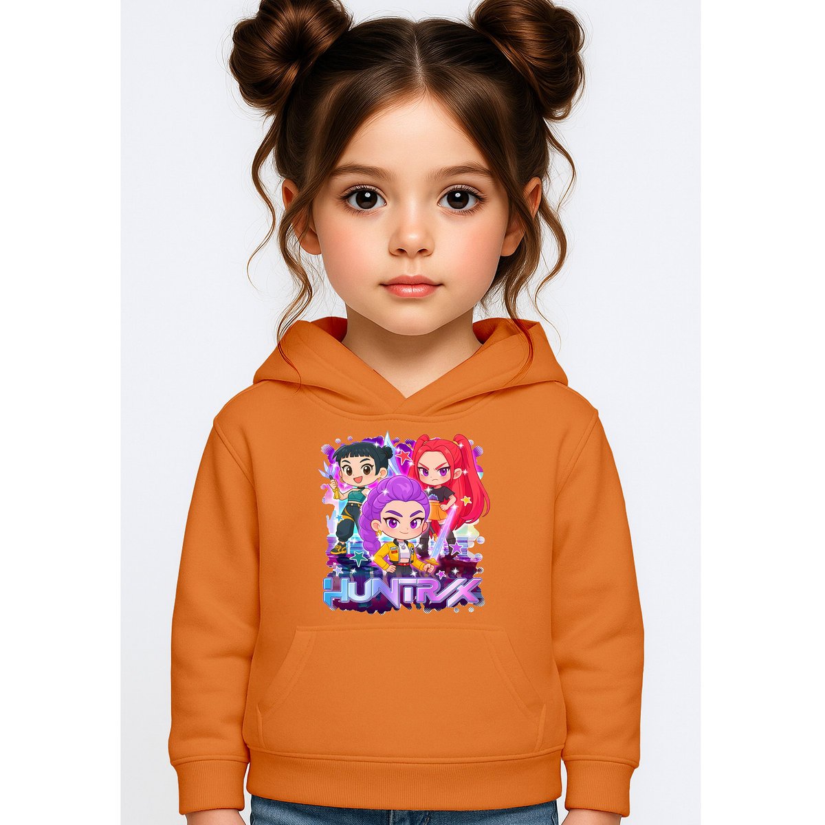 BLUZA DZIECIĘCA KPOP DEMON HUNTERS HUNTRIX 134-140 Z KAPTUREM BAWEŁNIANA