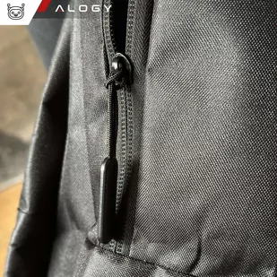 Plecak torba na laptopa 15,6" duży wodoodporny z portem USB Unisex 44x34x13cm Alogy Backpack Czarny - Torby fotograficzne i futerały - miniaturka - grafika 16