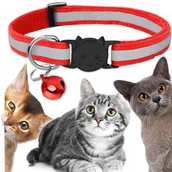 Obroże dla kotów - OBROŻA DLA KOTA KOTKA ODBLASKOWA Z DZWONECZKIEM KOT PIES LEKKA WYGODNA - miniaturka - grafika 1