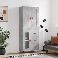 Witryny - vidaXL Witrynka, szarość betonu 69,5x34x180 cm materiał drewnopochodny - miniaturka - grafika 1
