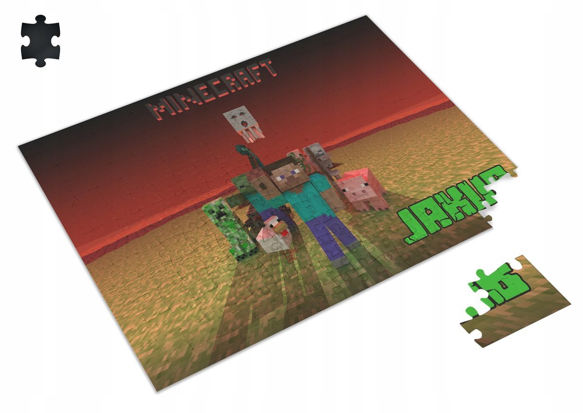 PUZZLE Minecraft Gra Postacie Creeper + IMIĘ Pudełko 120 el. #9