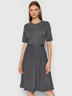 Sukienki - Calvin Klein Sukienka codzienna Micro Pleat K20K203061 Szary Regular Fit - grafika 1