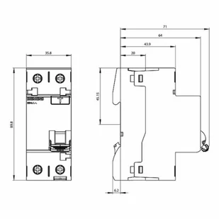 SIEMENS Wyłącznik różnicowoprądowy 25A 2P 300mA Typ AC VDE RCD 5749 - Bezpieczniki elektryczne - miniaturka - grafika 7