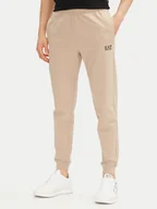 Spodnie sportowe męskie - EA7 Emporio Armani Spodnie dresowe 8NPP66 PJVRZ U6155 Beżowy Slim Fit - miniaturka - grafika 1