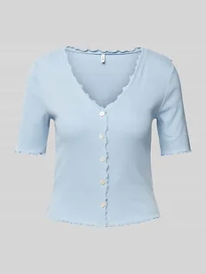 T-shirt o kroju slim fit z mieszanki bawełny model ‘LAILA’ - Koszulki i topy damskie - miniaturka - grafika 1