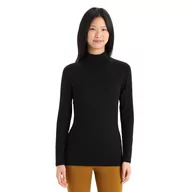 Bielizna sportowa damska - Damska koszulka termoaktywna Icebreaker Merino 260 Tech Long Sleeve Turtleneck black - S - miniaturka - grafika 1