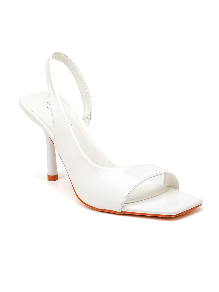 Sixth Sens Sandały w kolorze białym na szpilce