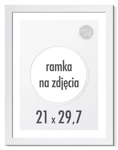 RAMKA NA ZDJĘCIA 21x29,7 cm A4 ramki biała drewniana - Ramki na zdjęcia - miniaturka - grafika 1