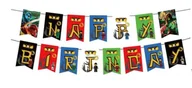 Dekoracje sali - Girlanda papierowa Happy Birthday NINJAGO (1 szt) - miniaturka - grafika 1