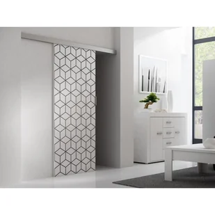 Drzwi Przesuwne Luca Heksagon Naścienne Biel - Drzwi wewnętrzne - miniaturka - grafika 5