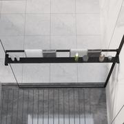 Akcesoria łazienkowe - vidaXL Półka ścienna do prysznica typu walk-in, czarna, 100 cm - miniaturka - grafika 1