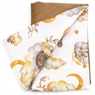 Koce i narzuty dla dzieci - CZAS BOBASA DWUSTRONNY KOCYK 75X50 NIEMOWLĘCY, DLA MALUSZKA MIŚ BEŻOWY - miniaturka - grafika 1