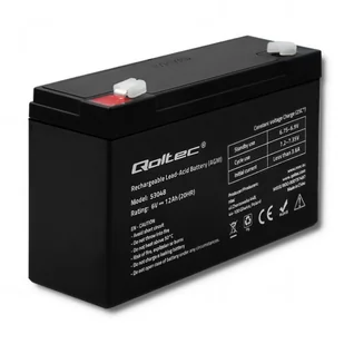 QOLTEC qoltec Akumulator AGM 6V | 12Ah - Baterie do zasilaczy awaryjnych UPS - miniaturka - grafika 2
