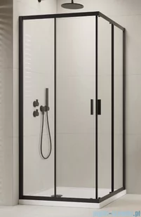 Brilis Alienta Black D kabina prostokątna 80x100 czarna szkło przejrzyste 10258010-54-01 - Kabiny prysznicowe - miniaturka - grafika 1