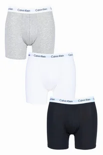 Bokserki Calvin Klein 3-Pak Biały, Czarny, Szary, Długie Nogawki, Rozmiar S - Majtki męskie - miniaturka - grafika 1