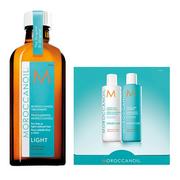 Maski do włosów - Moroccanoil Light, kuracja do włosów cienkich + szampon + odżywka Color Care 10ml - miniaturka - grafika 1