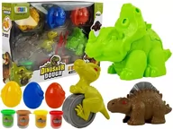 Masy plastyczne - Import LEANToys Ciastolina Dinozaury Jajka Foremka 12 Elementów 4 Kolory LT-8523-0 - miniaturka - grafika 1