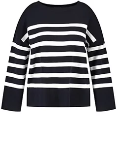 Samoon Damski sweter 272002-25101, granatowy (offwhite), 50 (DE), Granatowy - Offwhite Ringel, 50 - Swetry damskie - miniaturka - grafika 1