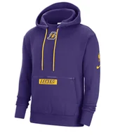 Bluzy męskie - Męska Bluza Nike NBA Los Angeles Lakers Luźna Ciepła DN4706-504 S - miniaturka - grafika 1